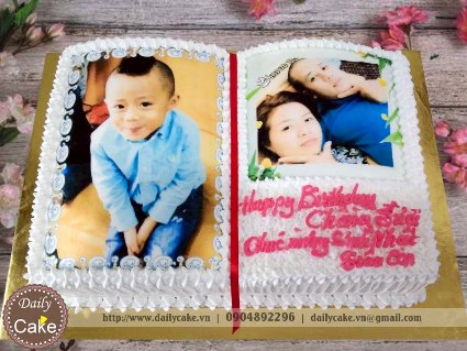 Bánh sinh nhật in ảnh bé trai 003