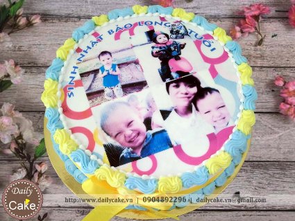 Bánh sinh nhật in ảnh bé trai 004