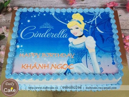 Bánh sinh nhật in ảnh công chúa Cinderella