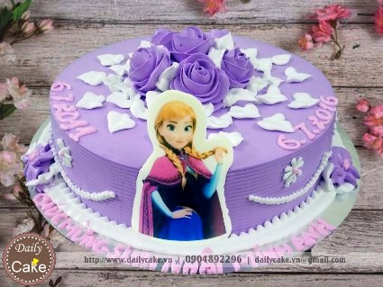 Bánh sinh nhật in ảnh công chúa anna