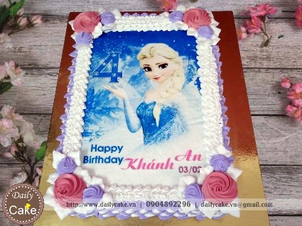 Bánh sinh nhật in ảnh công chúa elsa 003