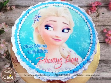 Bánh sinh nhật in ảnh công chúa elsa 007