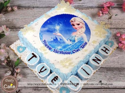 Bánh sinh nhật in ảnh công chúa elsa 017