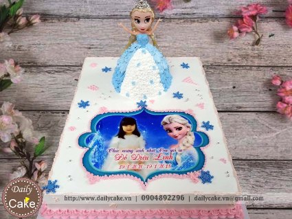 Bánh sinh nhật in ảnh công chúa elsa 018