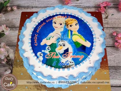 Bánh sinh nhật in ảnh công chúa elsa và anna 004