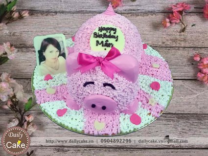 Bánh sinh nhật in ảnh tạo hình con lợn
