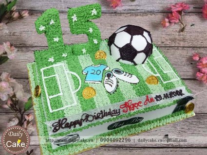 Bánh sinh nhật tạo hình sân bóng đá 001