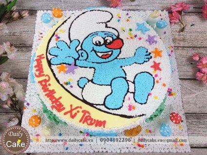Bánh sinh nhật vẽ hình Xì trum