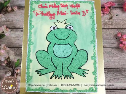 Bánh sinh nhật vẽ hình hoàng tử ếch