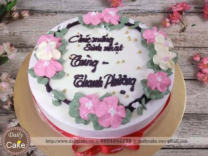 Bánh gato hoa kem tươi 025