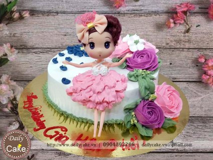 Bánh sinh nhật búp bê chibi 021
