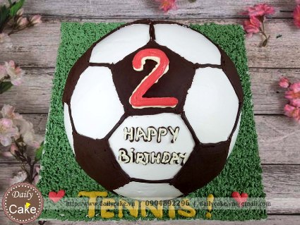Bánh gato hình quả bóng đá cho bé trai