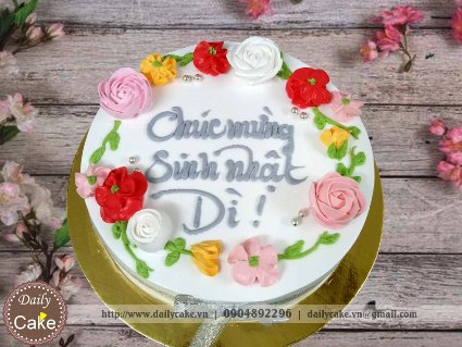 Bánh gato hoa kem tươi 026