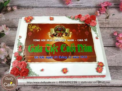 Bánh gato in ảnh Gala tiệc cuối năm tổng hội mậu ngọ Việt nam