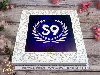 Bánh gato in logo mừng sự kiện kỷ niệm hội nhóm s9