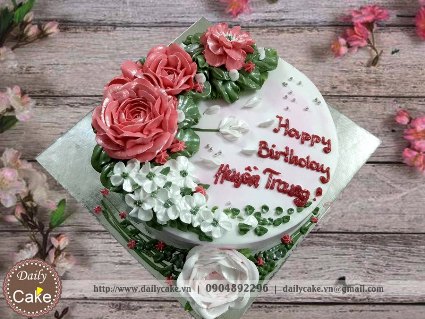 Bánh kem hoa hồng xinh tặng bạn gái