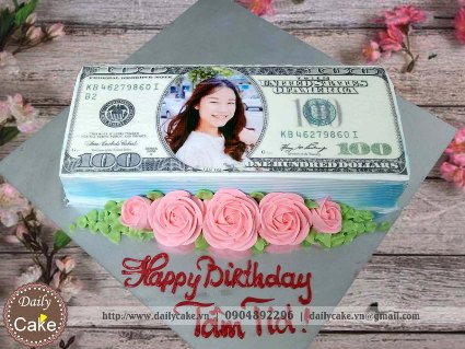 Bánh sinh nhật ghép hình vào tờ dollar cho bạn bè ngạc nhiên thú vị