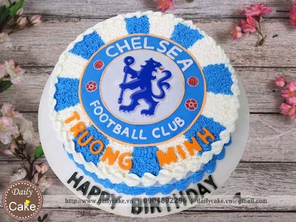 Bánh sinh nhật in hình logo câu lạc bộ Chelsea