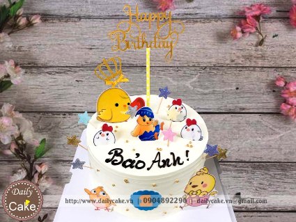 Bánh sinh nhật in hình những chú gà con ngộ nghĩnh