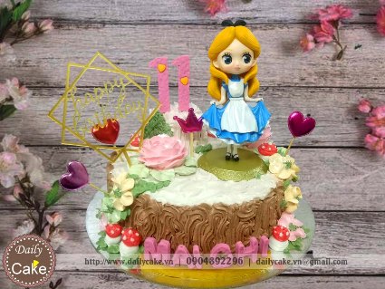 Bánh sinh nhật mô hình công chúa Disney Alice