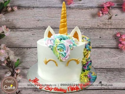 Bánh fondant ngựa một sừng Unicorn