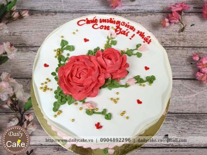 Bánh gato sinh nhật hoa hồng