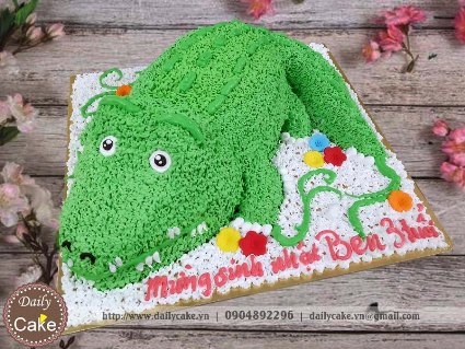 Bánh gato tạo hình 3d cá sấu khổng lồ