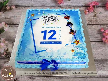 Bánh in hình mừng sinh nhật câu lạc bộ Vovinam DAV
