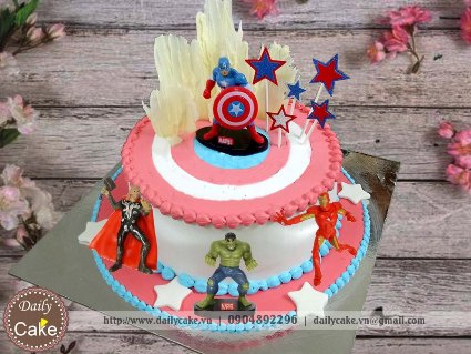 Bánh sinh nhật các siêu anh hùng captain hulk ironman và thor