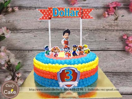 Bánh gato in hình biệt đội thú cưng Paw Patrol