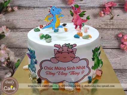 Bánh gato in hình sinh nhật các bé tuổi rồng đáng yêu