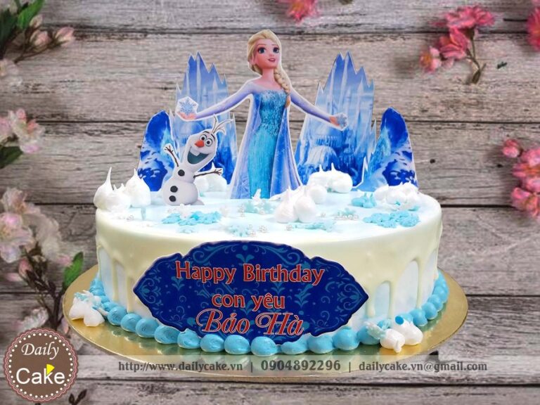 Bánh sinh nhật in hình elsa ở xứ sở tuyết
