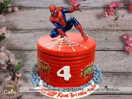 Bánh sinh nhật fondant người nhện spiderman