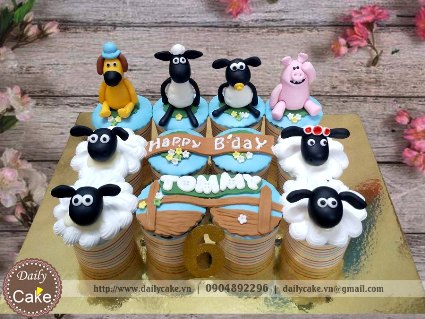 Bánh cupcake hình các nhân vật đáng yêu Shaun the Sheep