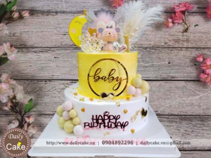 Bánh gato hai tầng sinh nhật bé gái tuổi chuột