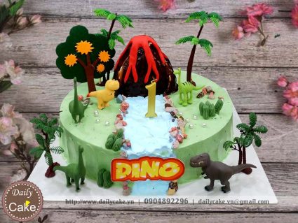 Bánh sinh nhật khu rừng thời đại khủng long