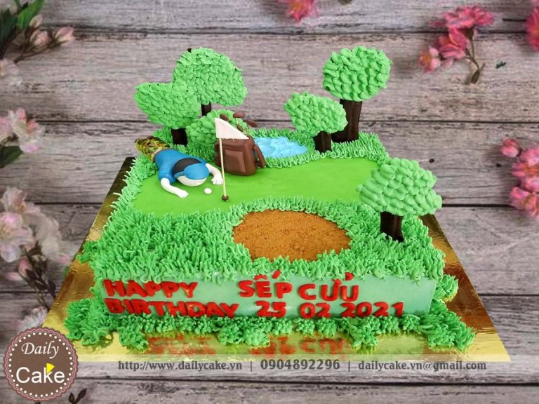 Bánh fondant sinh nhật Sếp chơi golf