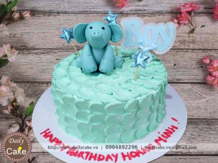 Bánh fondant sinh nhật hình chú voi con