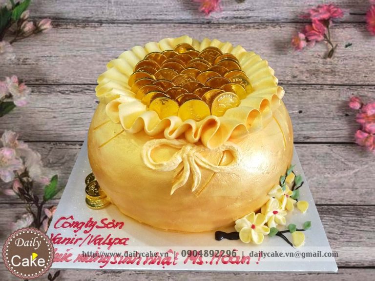 Bánh gato hũ vàng chúc mừng phát tài lộc