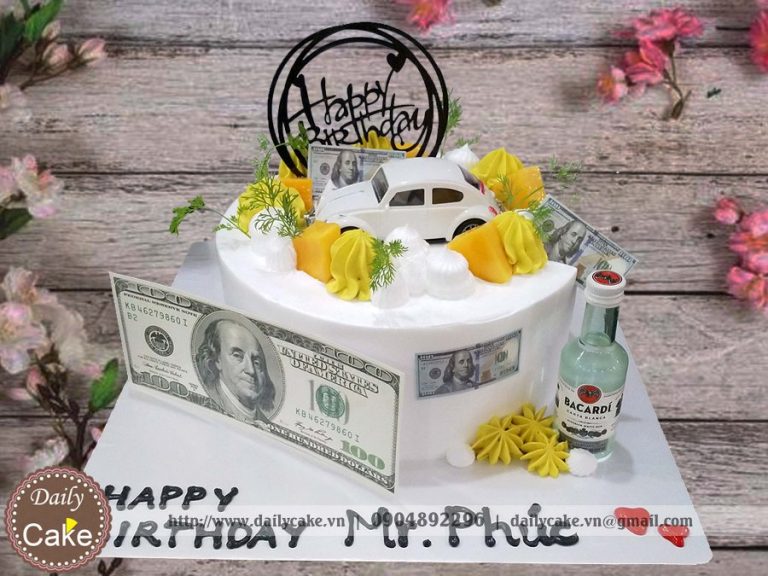 Bánh gato trang trí mô hình xế hộp cổ điển sang trọng