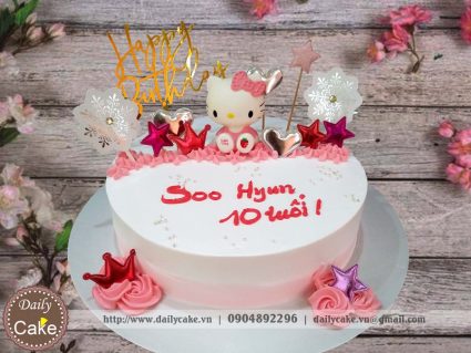 Bánh kem Hello Kitty đáng yêu tặng sinh nhật bé gái