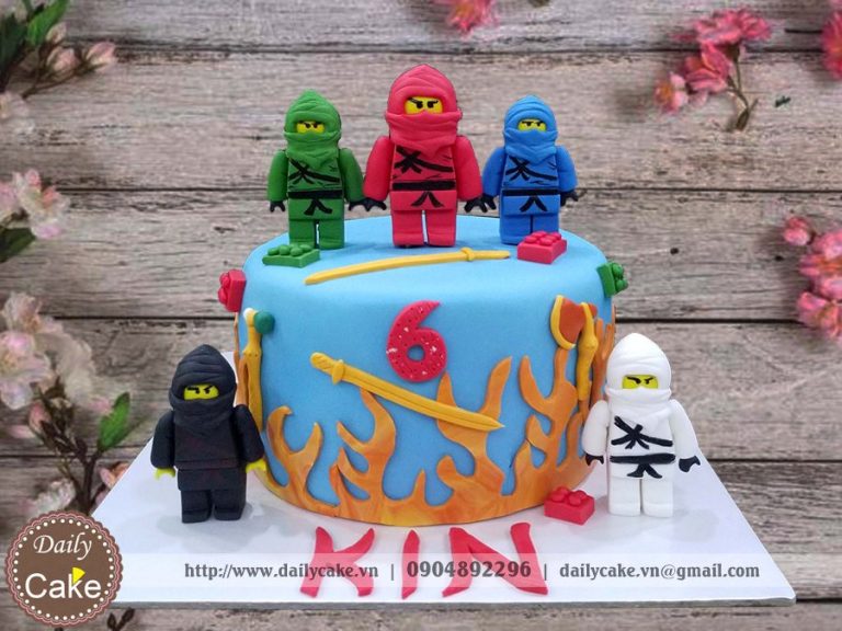 Bánh sinh nhật fondant các nhân vật lego Ninjago