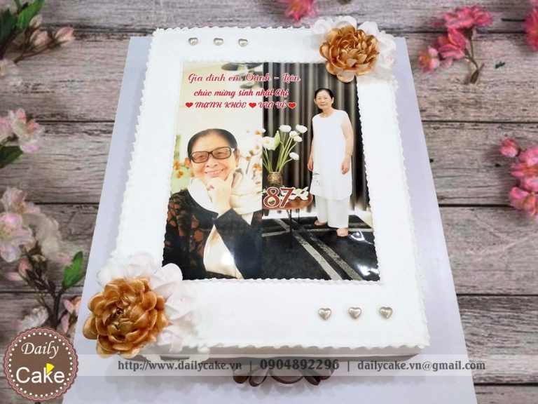 Bánh in ảnh sang trọng tinh tế tặng chị gái