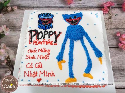 Bánh sinh nhật vẽ hình nhân vật kinh dị Poppy Playtime