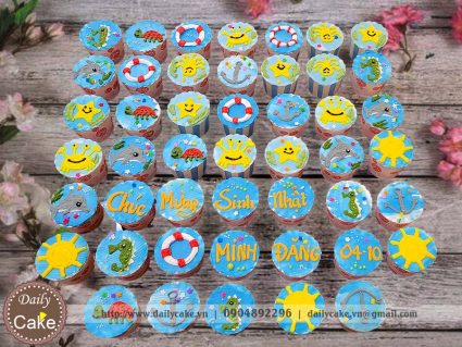 Bánh cupcake chủ đề sinh vật biển và đại dương