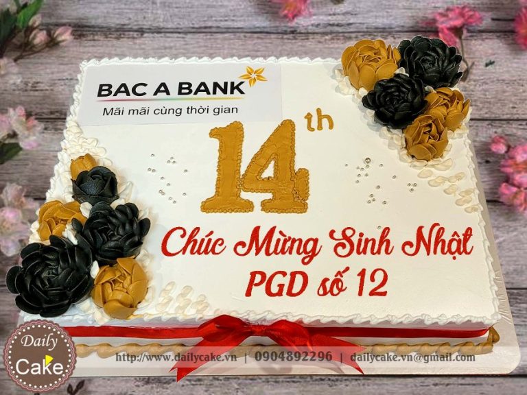 Bánh gato chúc mừng sinh nhật lần thứ 14 Bắc Á Bank