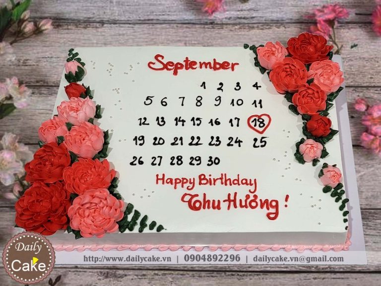 Bánh gato hoa kem tươi sinh nhật tháng 9