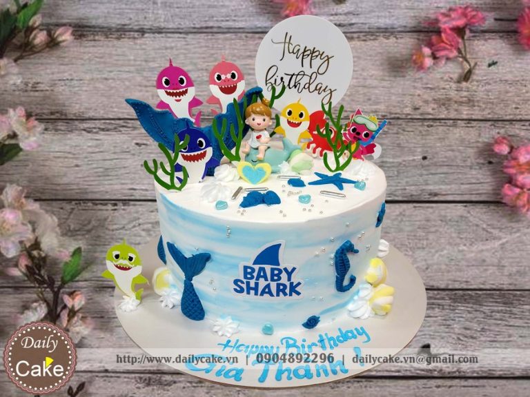 Bánh gato sinh nhật hoàng tử Baby Shark