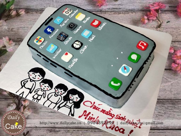 Bánh fondant sinh nhật tạo hình chiếc Iphone