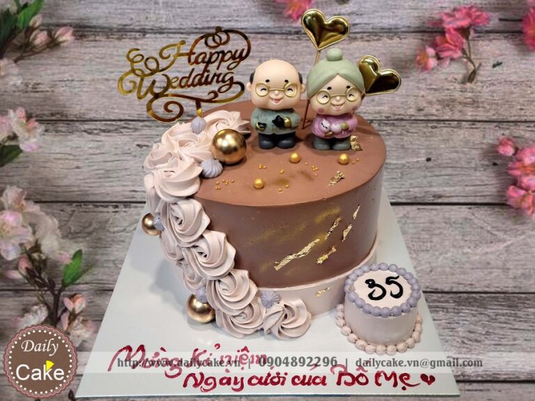 Bánh gato mừng kỷ niệm 35 năm ngày cưới bố mẹ